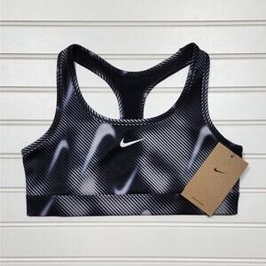 NWT Nike Pro Dri-Fit Swoosh Big Girls Sports Bra Top Size L Black